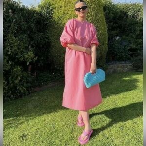 H&M Poplin Pink Midi dress